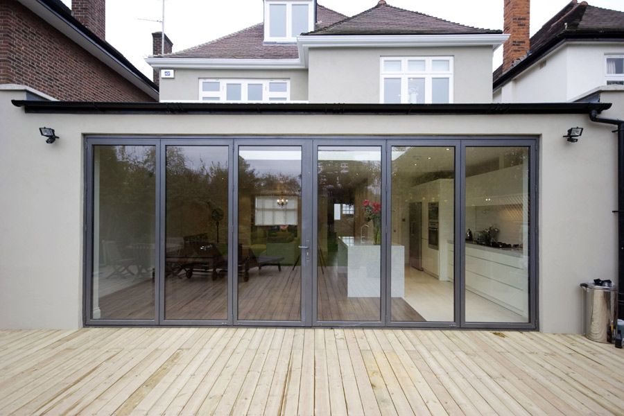 image of 6 leaf grey bi folding doors